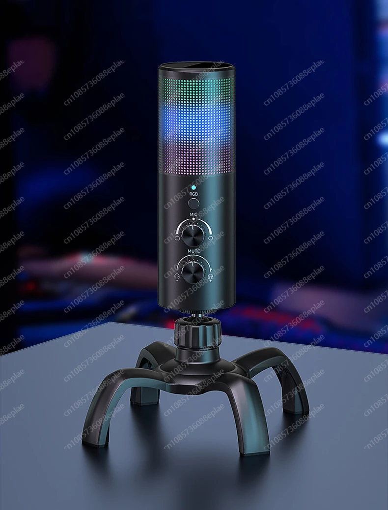 RGB USB Gaming Microphone | Plug & Play PC Mic for Streaming, TikTok, Vocal Recording & Voice Over