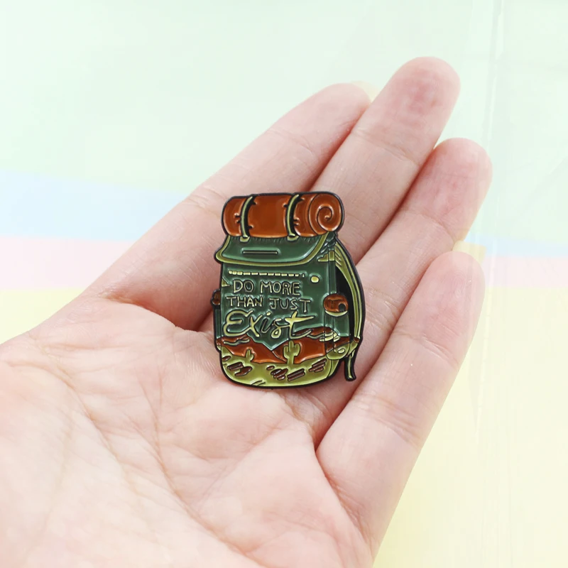 Travelling bag knapsack Field Cam Pinsg Pin Lapel Brooch Jewelry Gift Kids Fashion Backpack Enamel  Brooch Do More Than Just