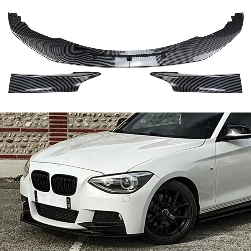 

2012 To 2014 For BMW 1 Series F20 F21 M Sport Style Canard Cover Trim Splitter Front Bumper Lip Spoiler Gloss Black Carbon Fiber