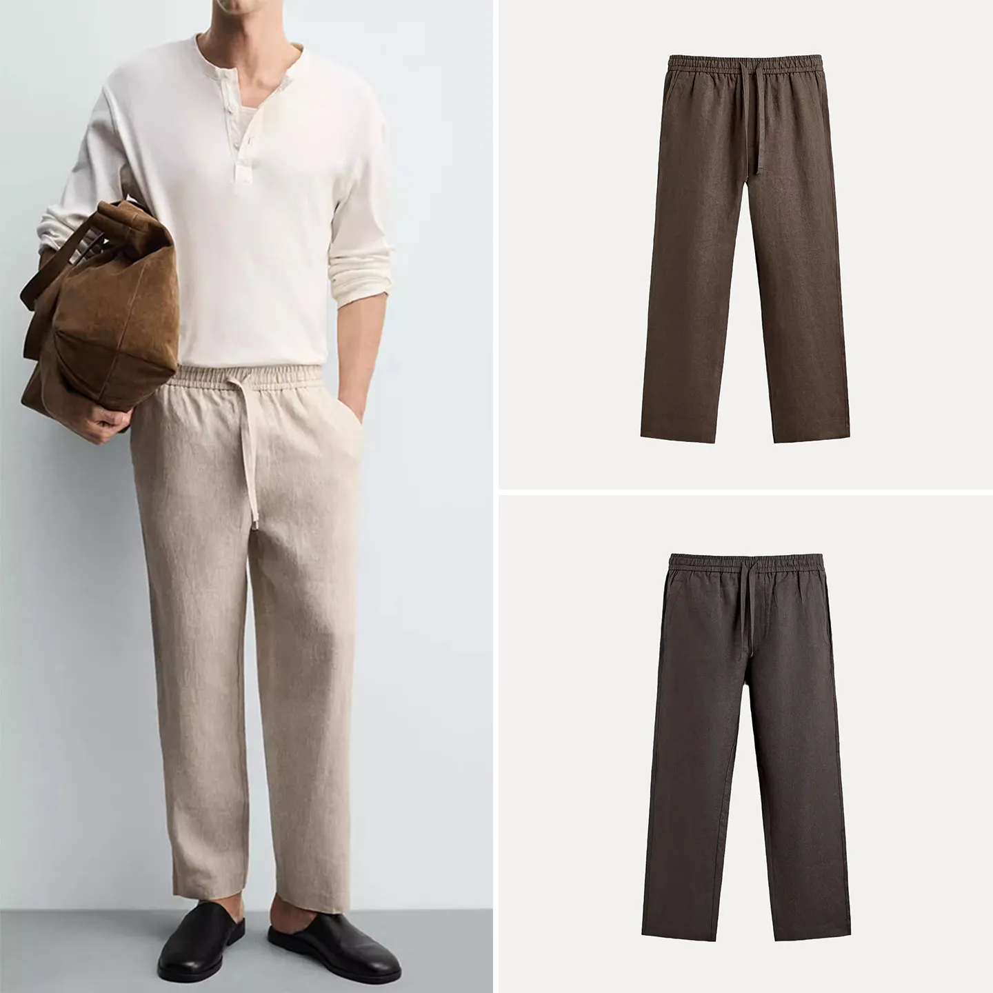 

Cool Feeling Casual Pants Loose Elastic Waist Multicolor Men's Winter New Sle Comfortable Straight Leg Pants Z Brand