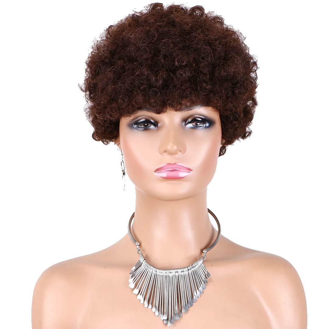 Pixie Cut Wig Human Hair Brown Coloed Transparent Lace spring curls Frontal Wigs Human Hair Short Bob Human Hair Wigs For Women