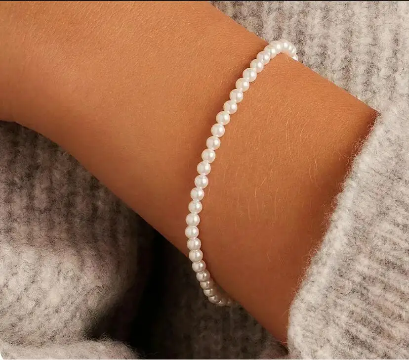 Aihua 4/6/8/10/14mm Koreanische Elegante Perle Perlen Armband für Frauen Trend Imitation perle Armband Hochzeit Schmuck Geschenke – Detail 2