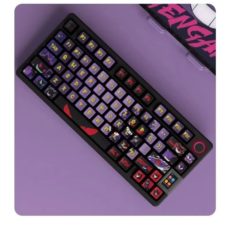 Japanese Anime Pokemon Gengar Keycap PBT Sublimation OME High 122pcs/set Mechanical Keyboard Complete Set Collect Festival gifts