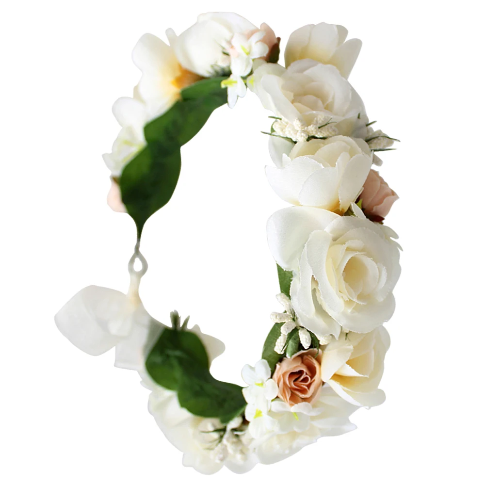 

Floral Headband Garland Lightweight Comfortable Wedding Party Hair Accessory Special Occasion Decorations Flower Girls