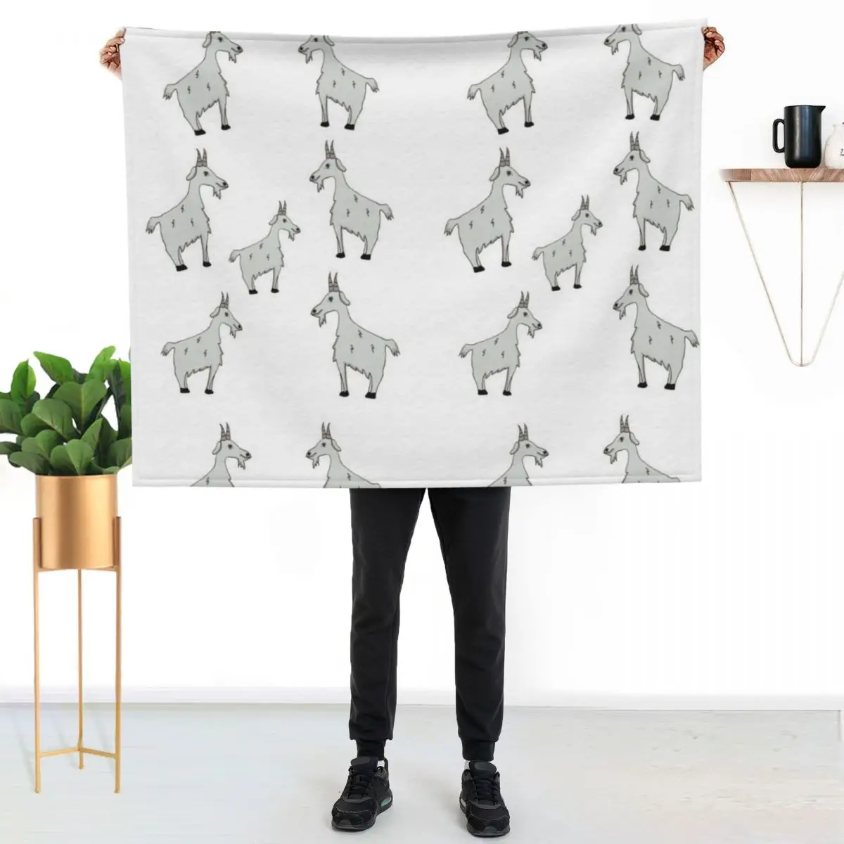 Goat pattern Throw Blanket Blankets For Sofas Moving Personalized Gift Retros Blankets For Bed Giant Sofa Blankets