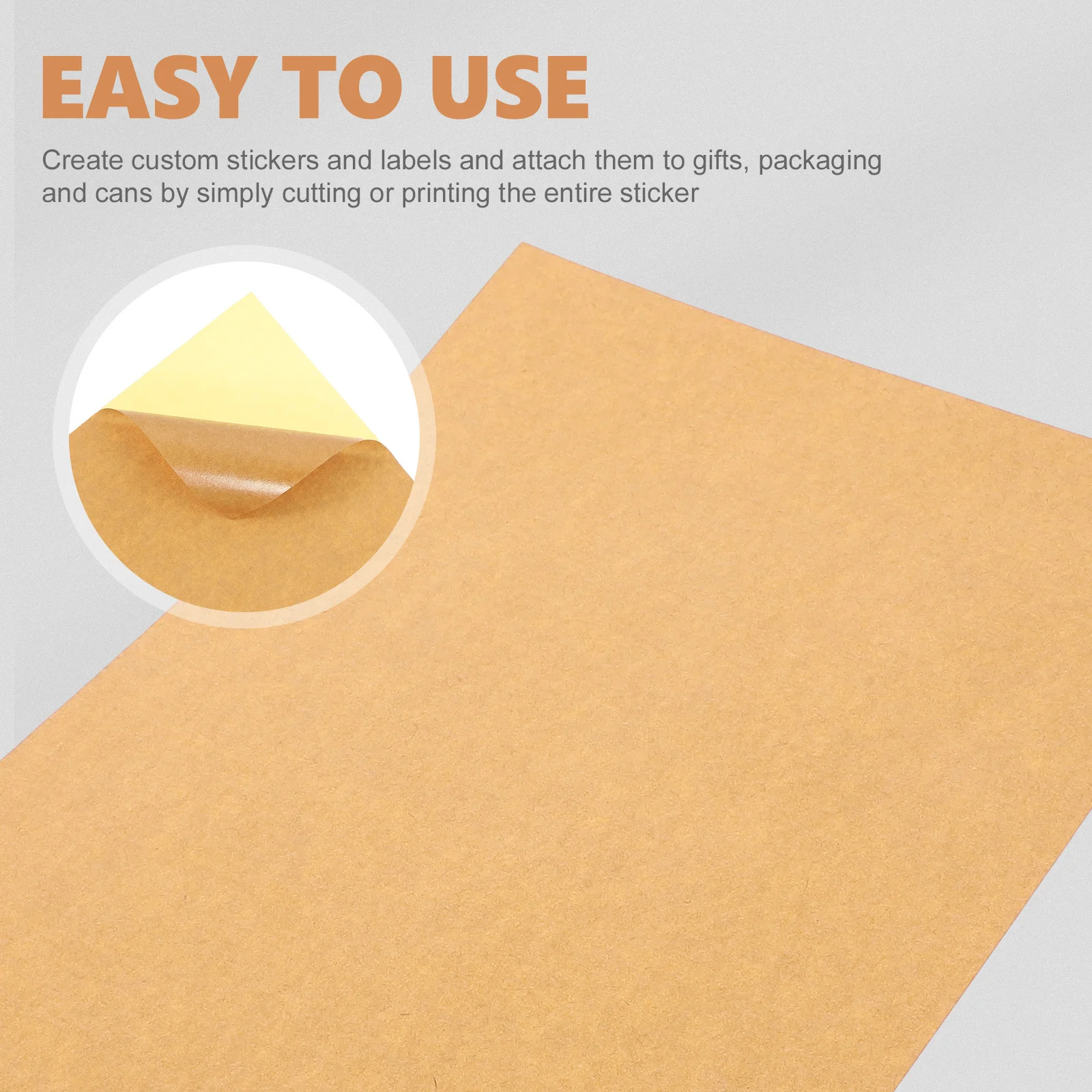

Kraft Sticker Paper For Inkjet Printer Blank Adhesive Label Reusable Craft Display Cards Lightweight Portable Multi-Use