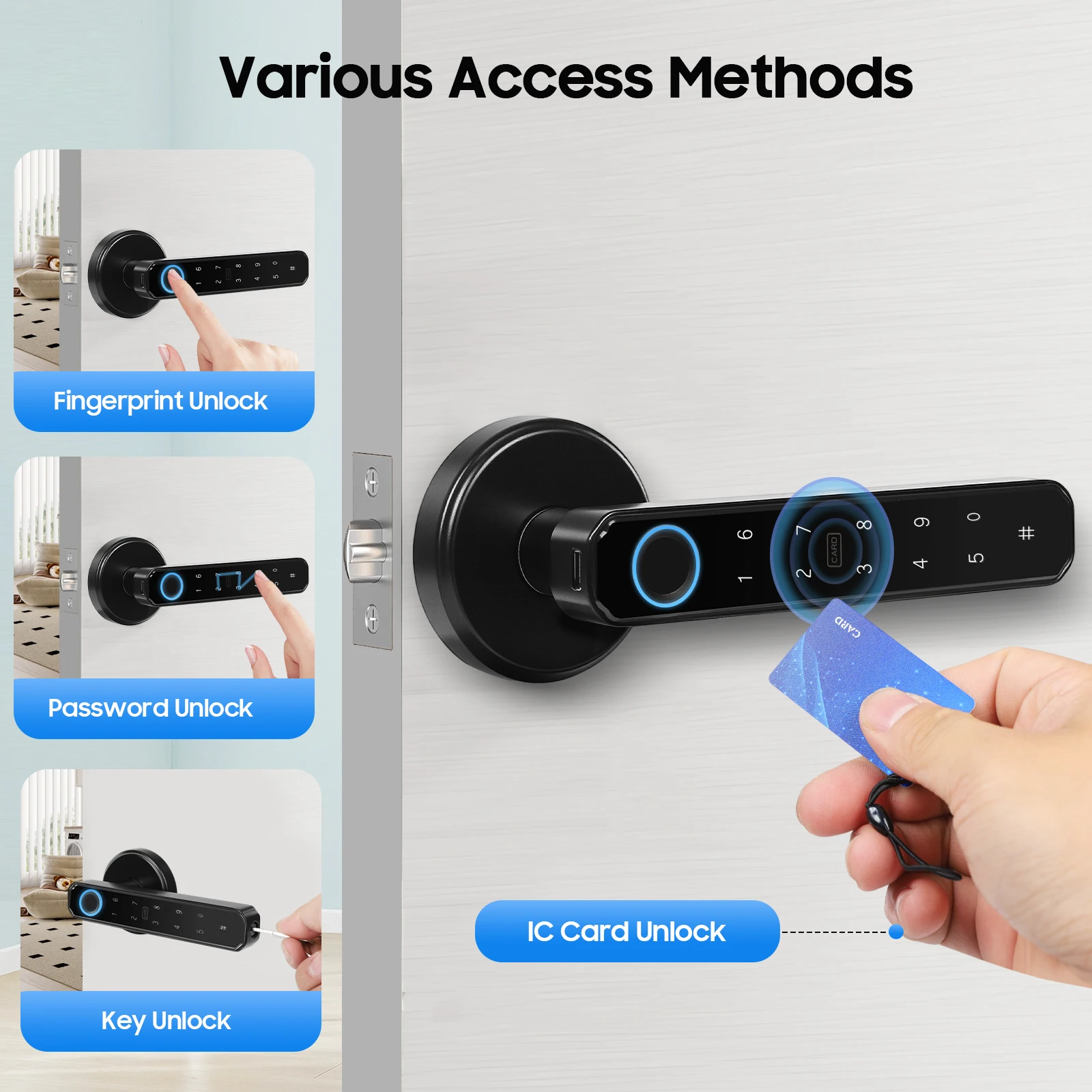 Aluminum Alloy Smart Door Lock with Fingerprint Access