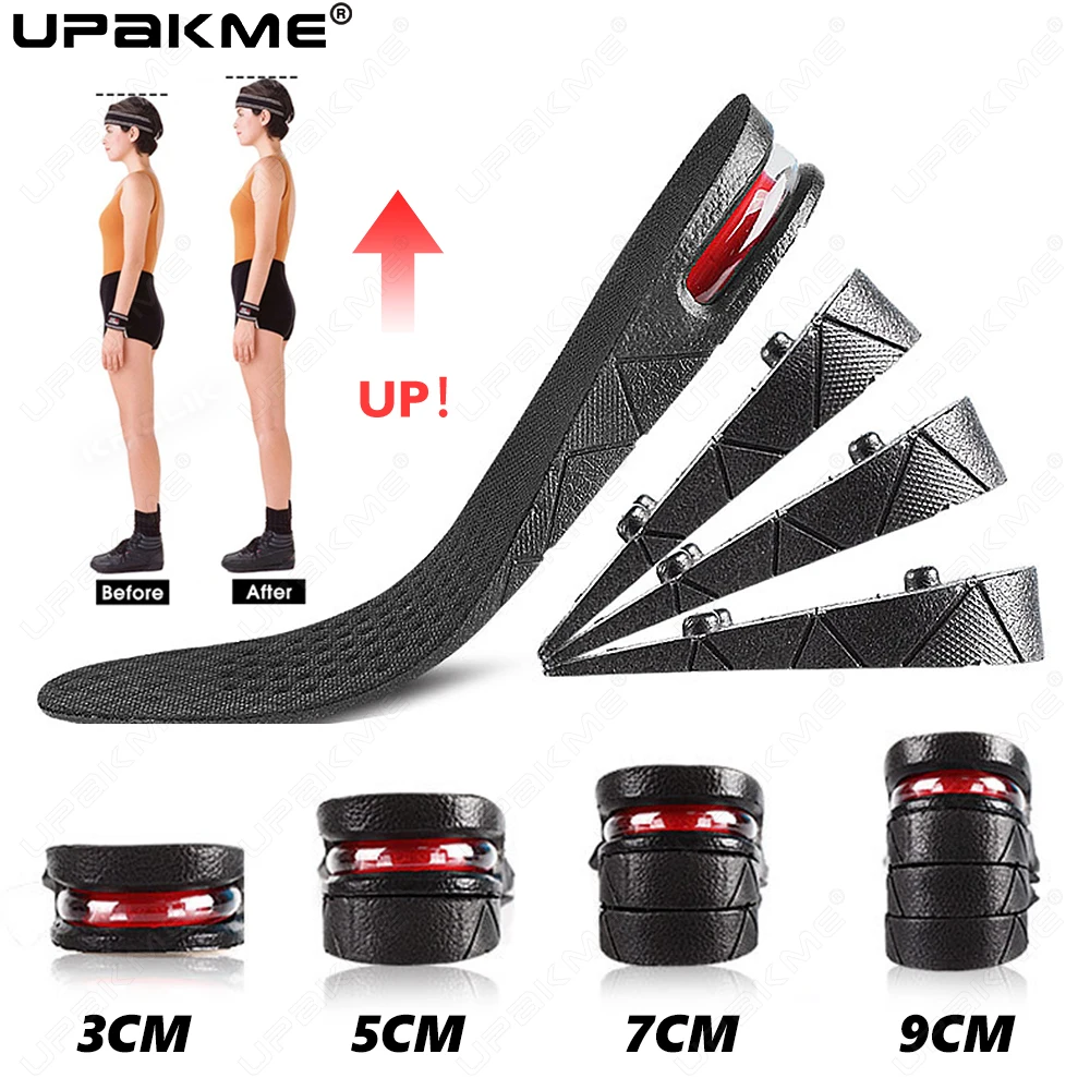 

3-9cm Adjustable Cut Shoe Heel Insert Taller Invisible Height Increase Insole Cushion Height Lift Support Absorbant Foot Unisex