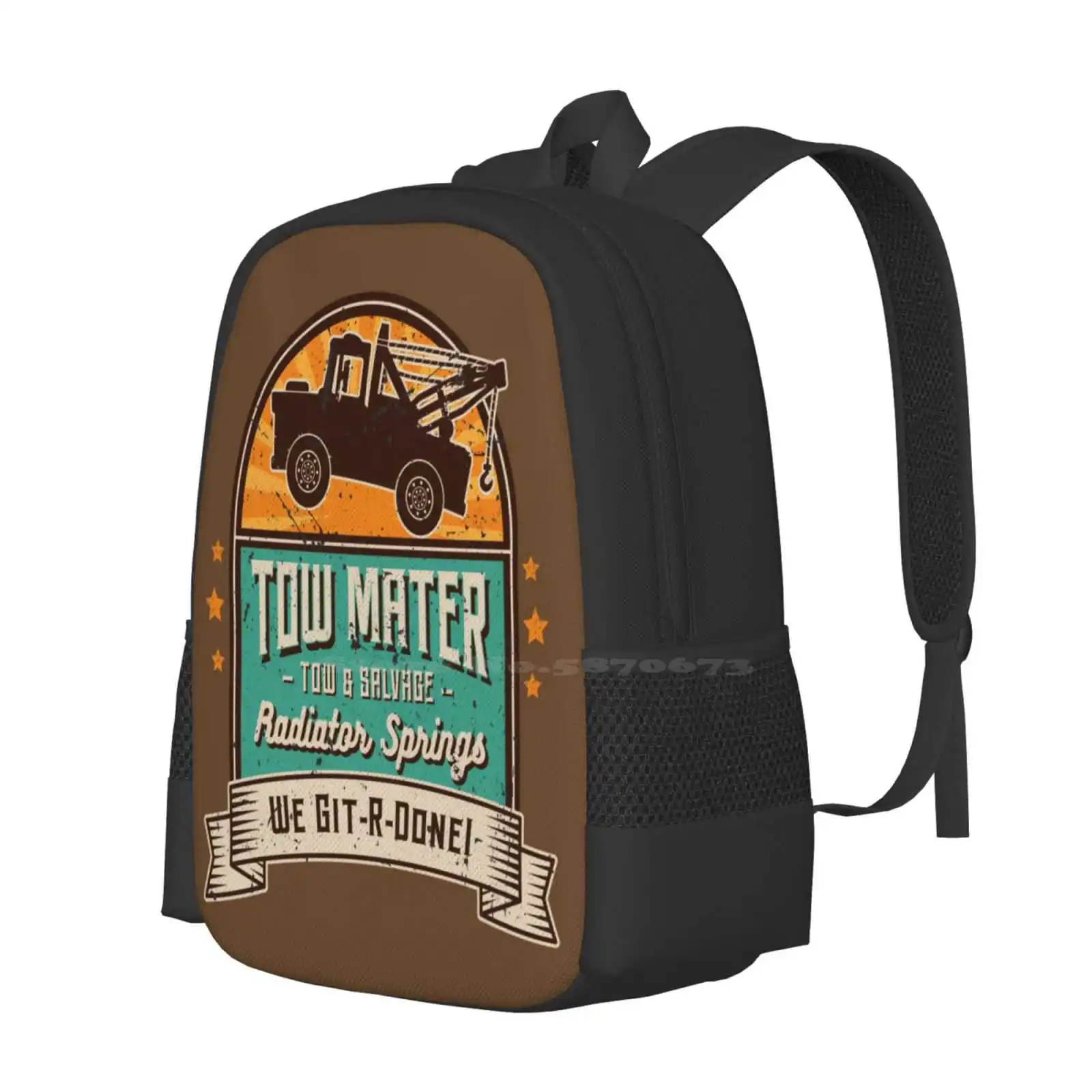 Tow Mater - Tow & Salvage - Vintage Hot Sale Schoolbag Backpack Fashion Bags Mater Tow Truck Salvage Radiator Springs Larry