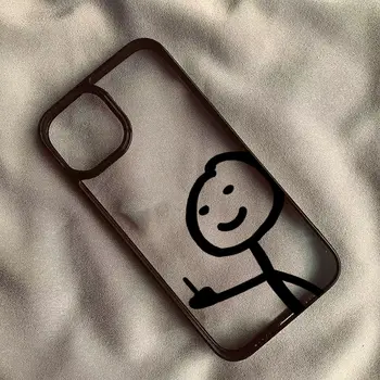 Roztomilý vtipný kryt na telefon s motivem Matchman pro iPhone 17 16 15 Pro Max Pouzdra na iPhone 17 Air 11 12 13 14 Pro Max 14 15 16 Plus XR Průhledný kryt 10 nejlepší prodej odpovídající pouzdra na telefon - №1