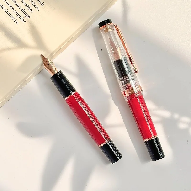 Limited Edition Jinhao 82mini Fountain Pen Red Rose Gold Pointed Short Steel High Aesthetic Value Schmidt F Tip Cute Pocket Pen