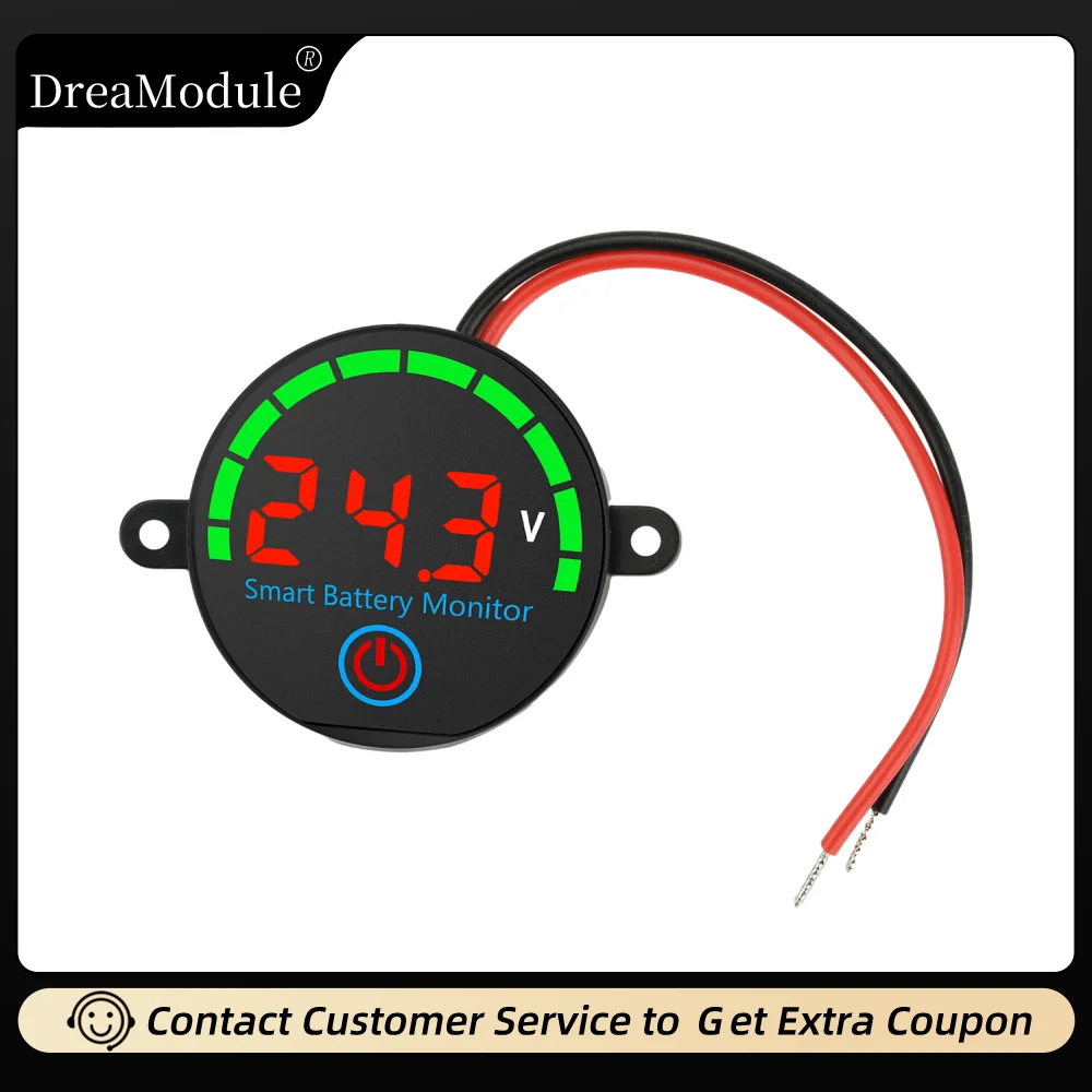 

Mini Lithium Battery Tester Universal Voltage Monitor with Power-Off Memory Function LED Display for EV Energy Storage Systems