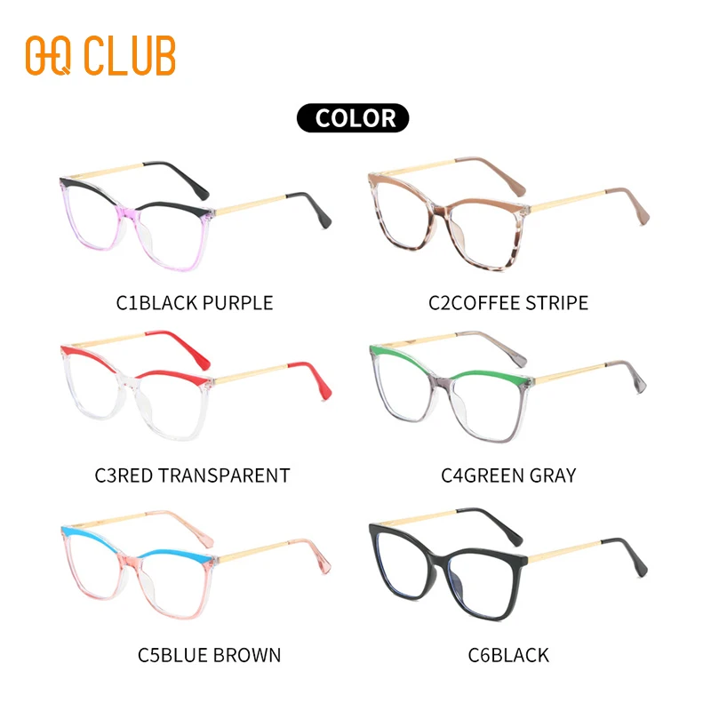 O-Q CLUB Woman Glasses in Trend Lunette De Lecture Femme Optical Lenses to Read Sunglasses for Men Women\'s Eyeglass Frame Grade
