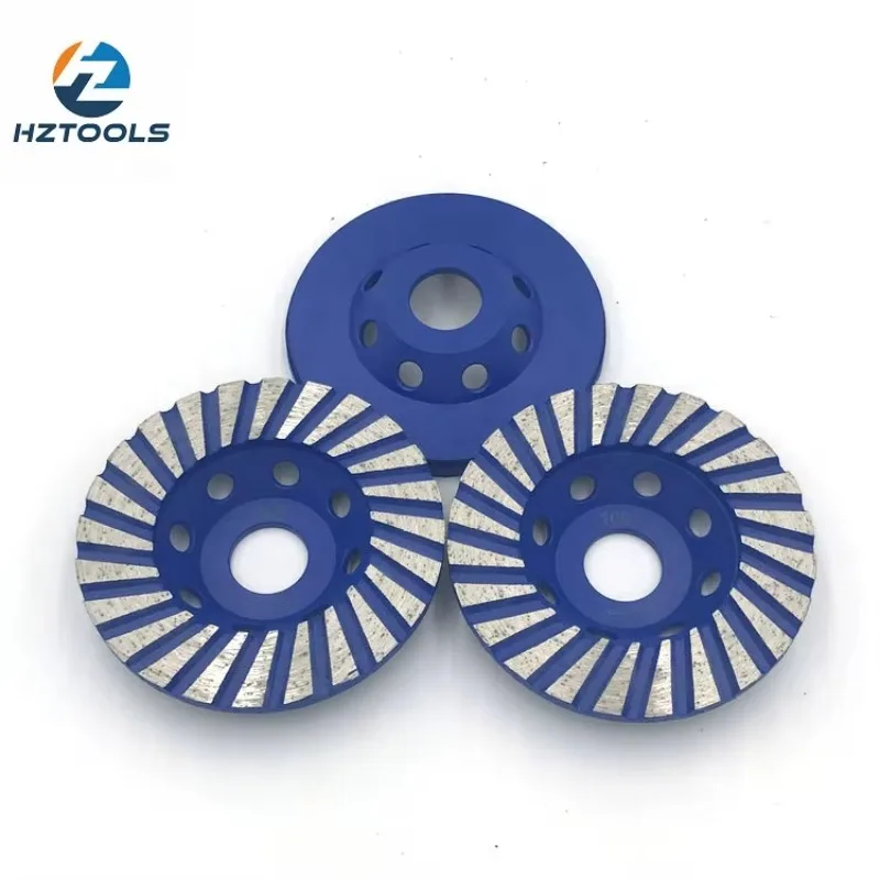 Roda gerinda berlian turbo untuk lantai beton batu granit 100*22.23mm 4in*7/8in.