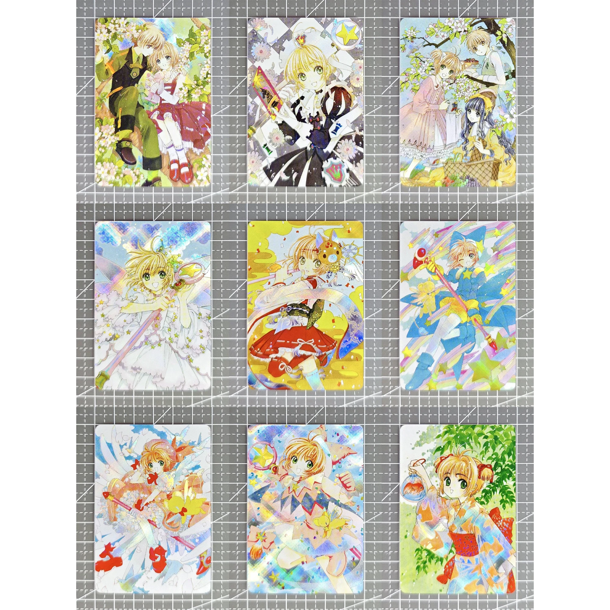 Diy 9Pcs/set Card Captor Kinomoto Sakura Color Flash Card Classic Game Anime Collection Cards Gift Toys