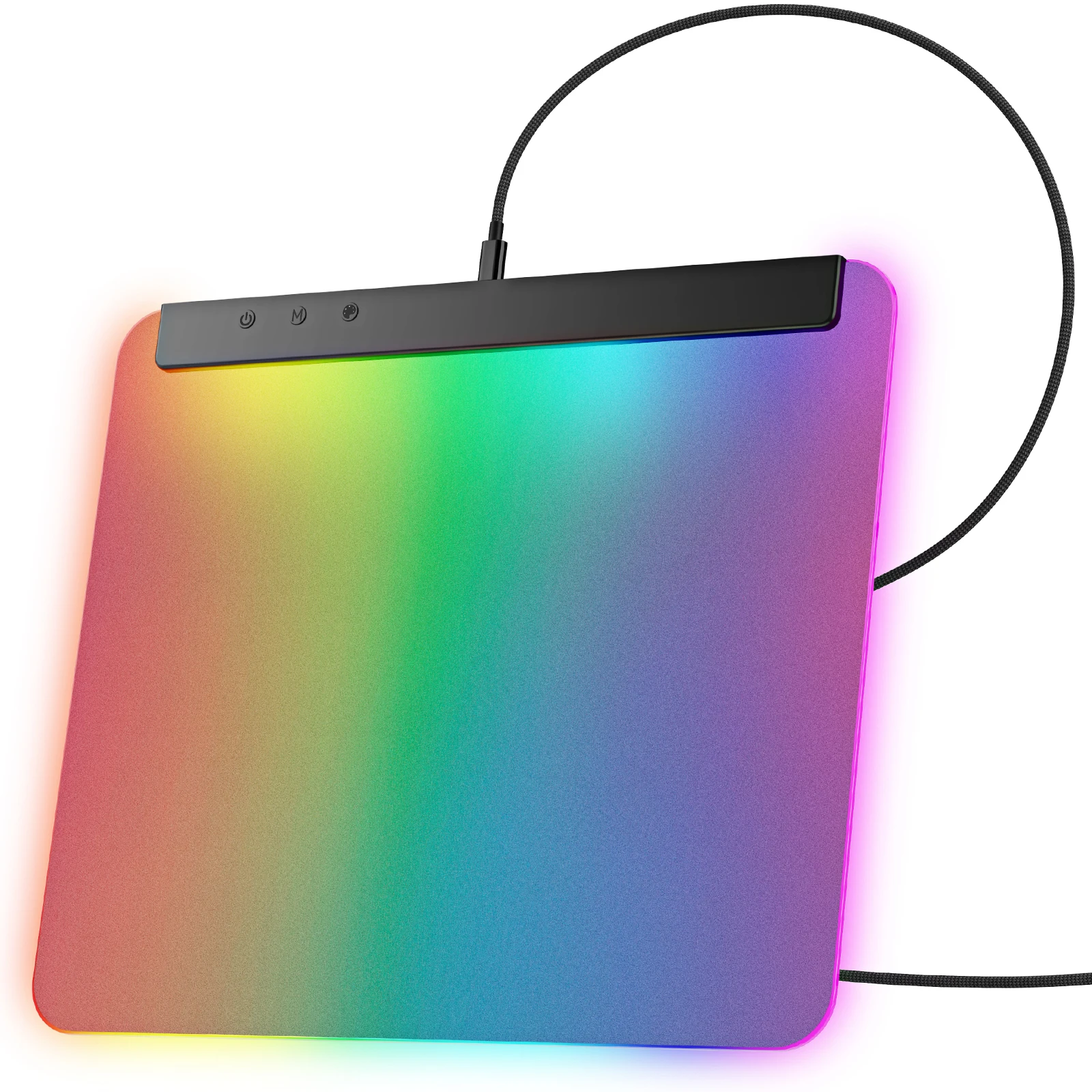 EP-M6 Professional MORO Textured Surface Large Gaming Mouse Pad With RGB Edge Lighting & Physical Control Buttons