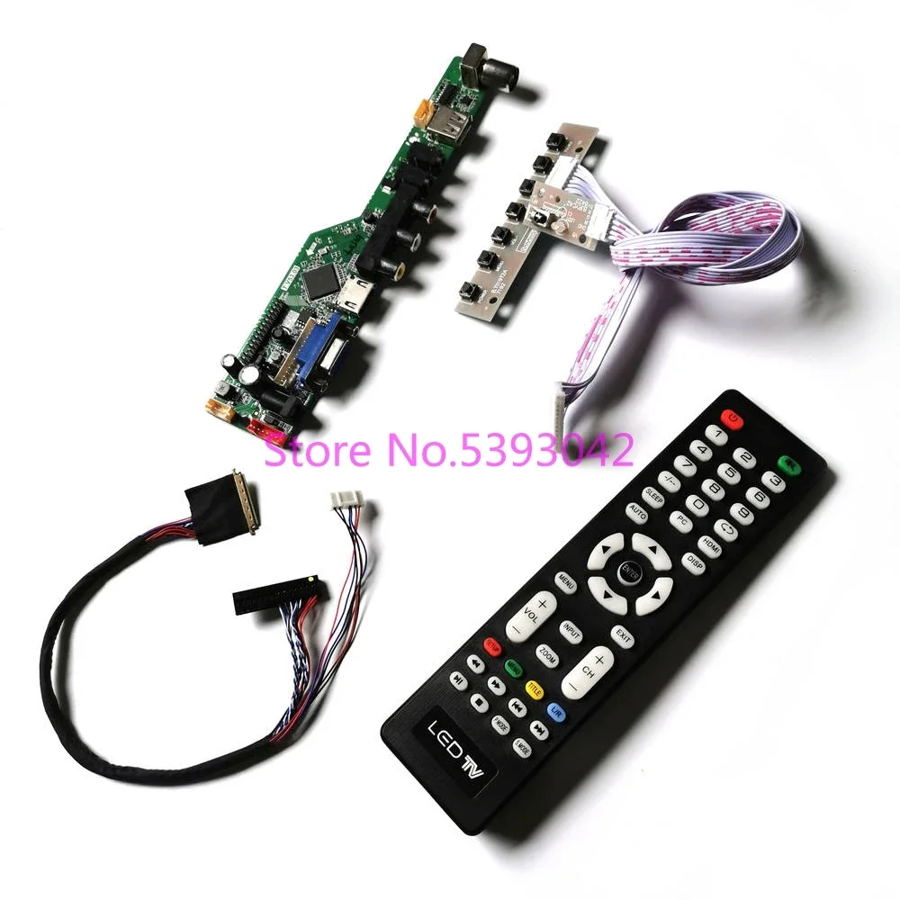 KIT For LP156WH4 (TL)(A1)/(TL)(B1)/(TL)(C1)/(TL)(C2) LVDS LCD Panel 1366*768 VGA USB AV 40Pin Analog TV Control Drive Board