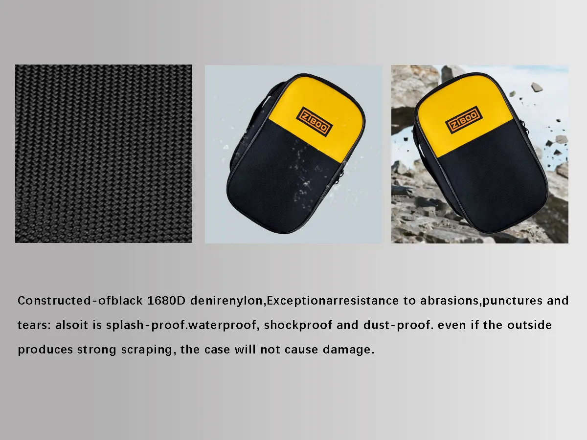 ZIBOO C25 C33 C35 Clamp Meter Soft Case;771 Soft Black Carrying;FC25 UT-B01 Original Canvas Multimeter Bag Carry Waterproof