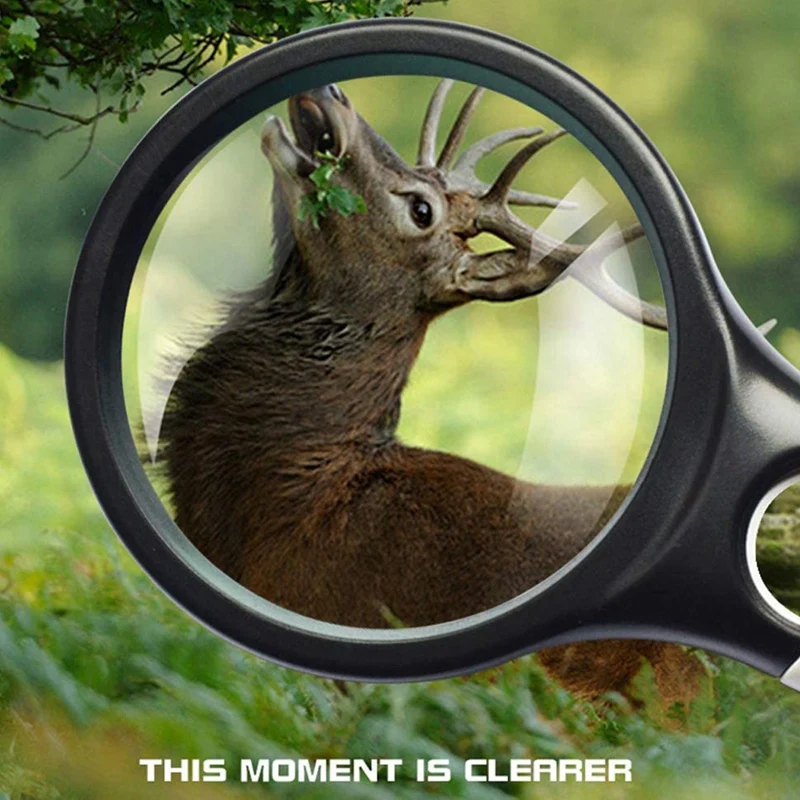 2 Pcs LED Light Appreciation Reading Magnifying Glass High Power Handheld Magnifying Glass 75Mm Mirror Magnifying Glass