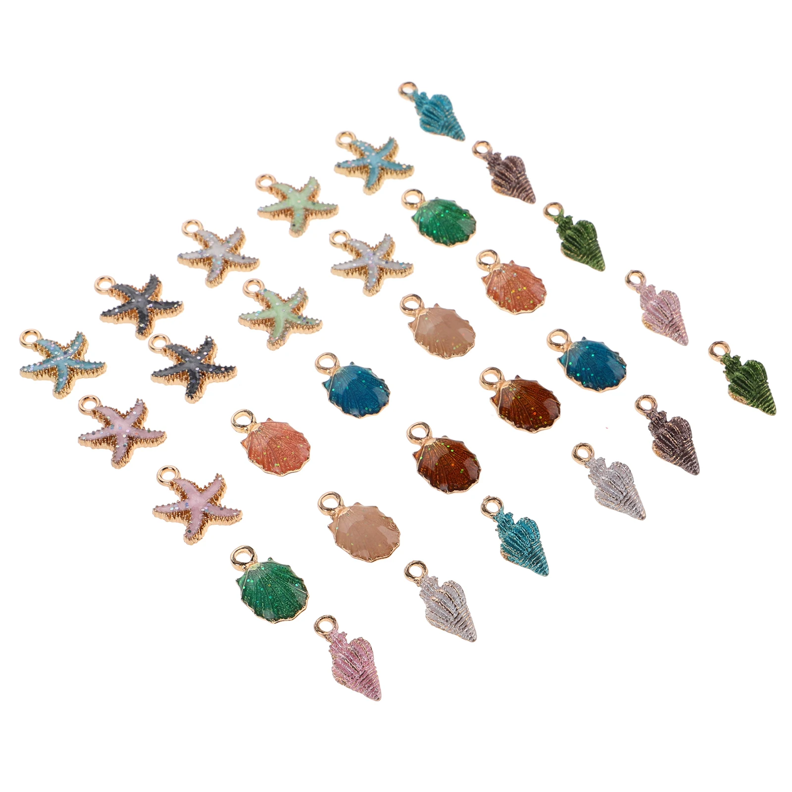 

30Pcs Ocean Sea Style Charm Pendants Jewelry Making Supplies For DIY Scrapbooking Decorations