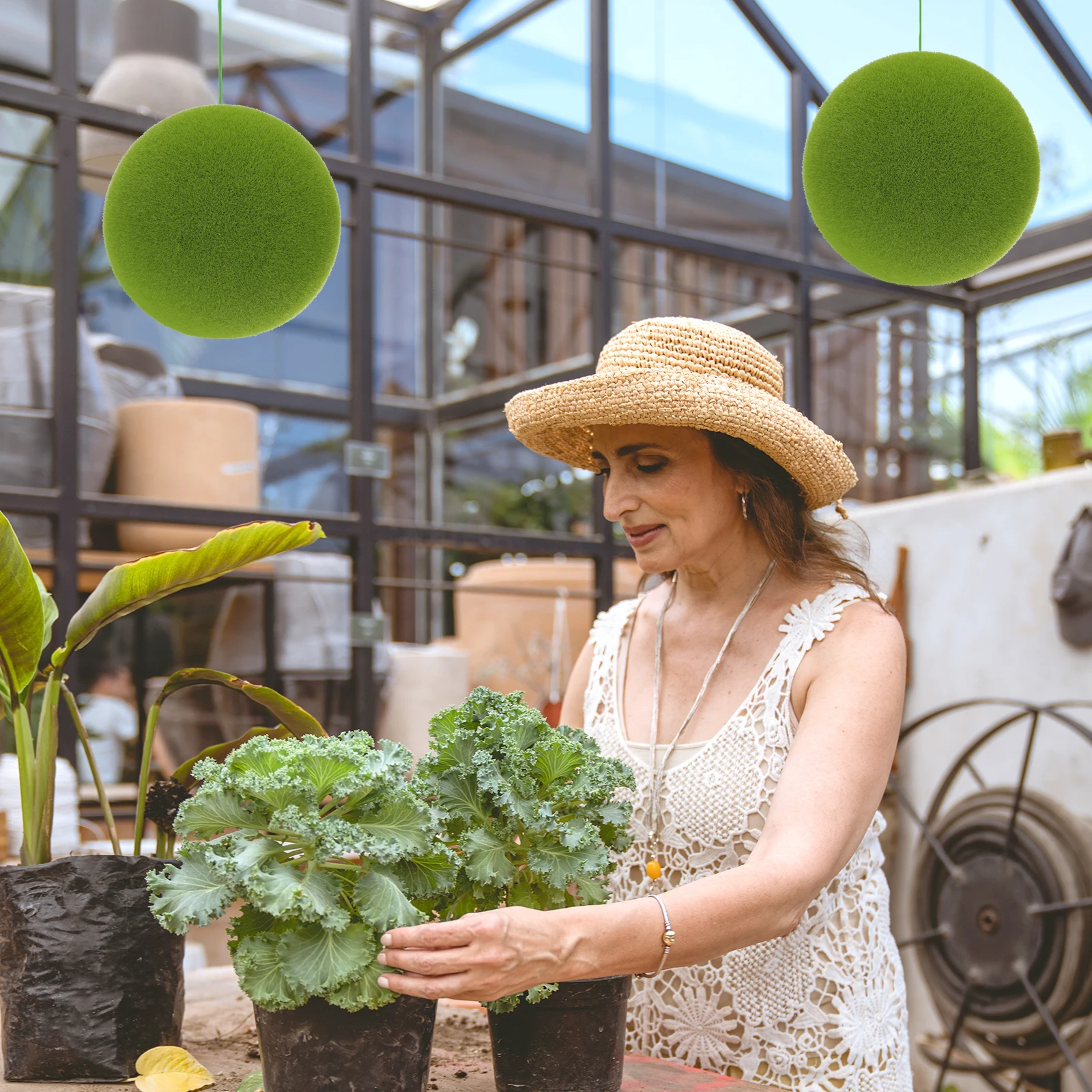 

Artificial balls Decorative Plant Topiaries Filler Spheres for Crafts Patio Modern Wall Outdoor Party Floral Arrangement