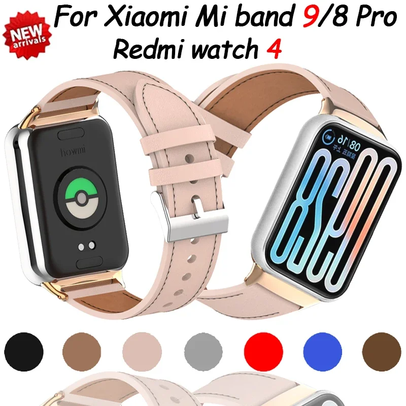 

Leather Strap for Xiaomi Mi Band 9 Pro/8 Pro High-end replacement watchband for Mi Band 8 Pro/Redmi Watch 4/5 Belt Accessories