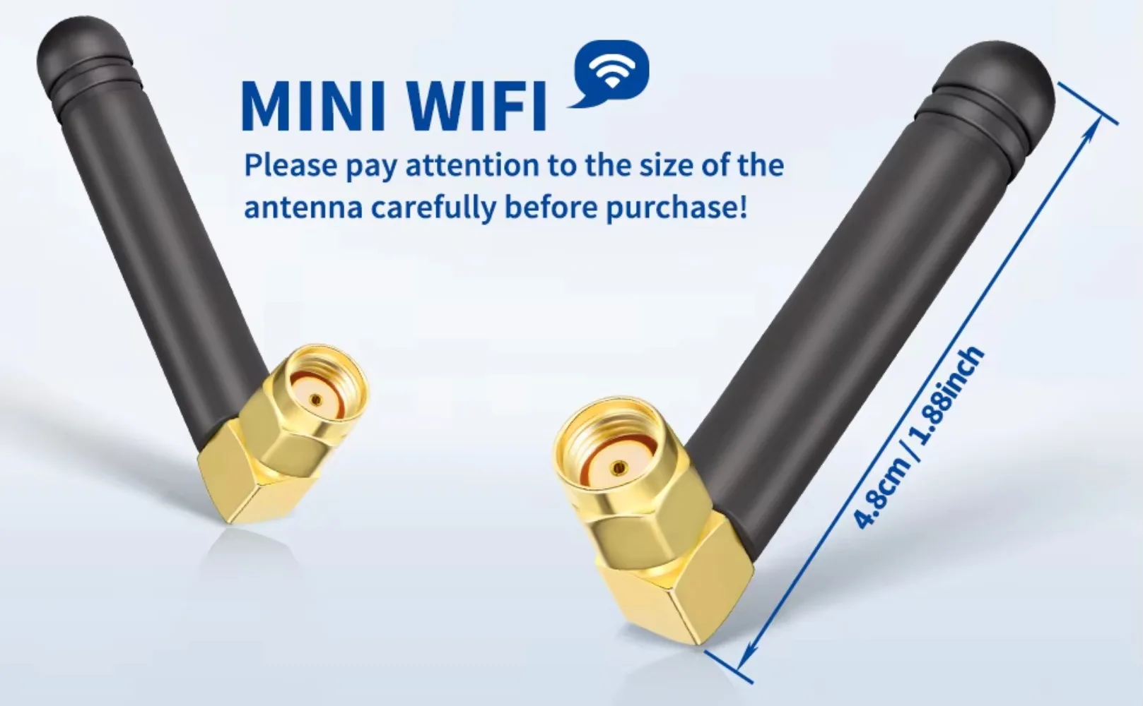 2PCS Mini Dual Band WiFi Antenna 2.4G 3CM MIMO RP SMA Male for FPV Bluetooth USB Adapter Computer PCIe Card Router Camera