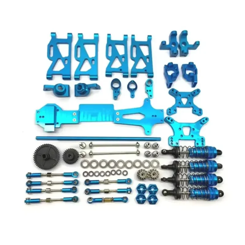 WLtoys 144001   RC 자동차 금속 업그레이드 예비 부품 스윙 암 스티어링 컵 후면 휠베이스 2층 드라이브 샤프트 감속 기어