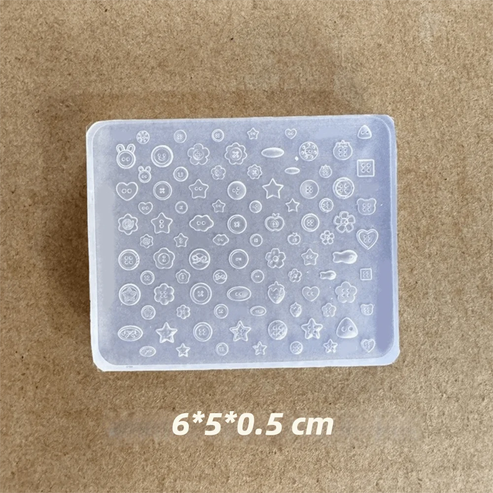 Silicone 3D Nail Art Craft Mold Flexible Non-Stick Nail Charm Mold Reusable Translucent Clear Nail Art Template Home Manicure