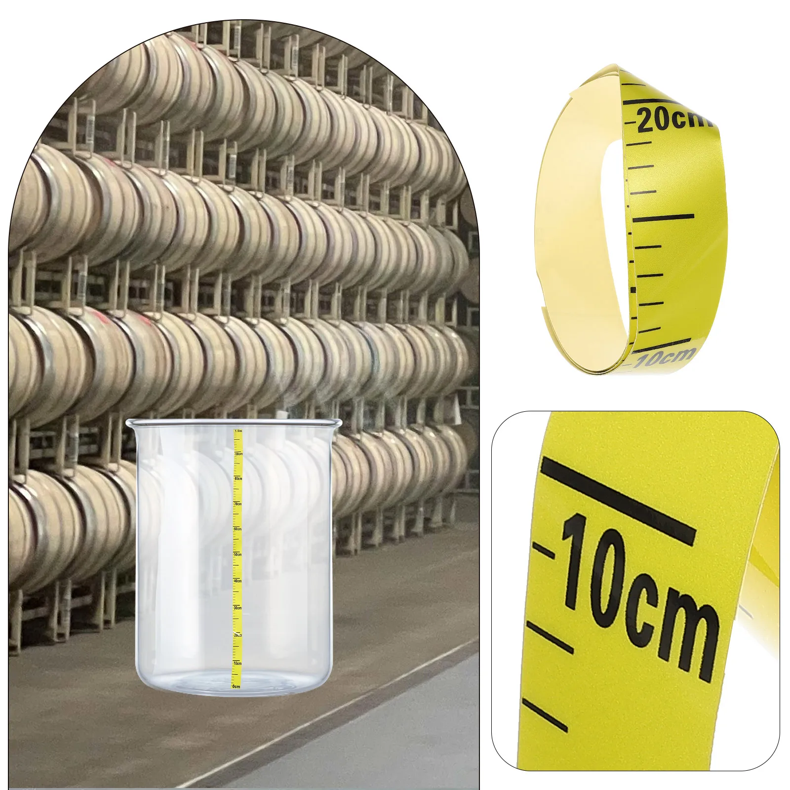 

Water Level Ruler Sticker Measurement Tape Tank Gauge Label Indicator Tool Clear Markings Self Adhesive Versatile Use