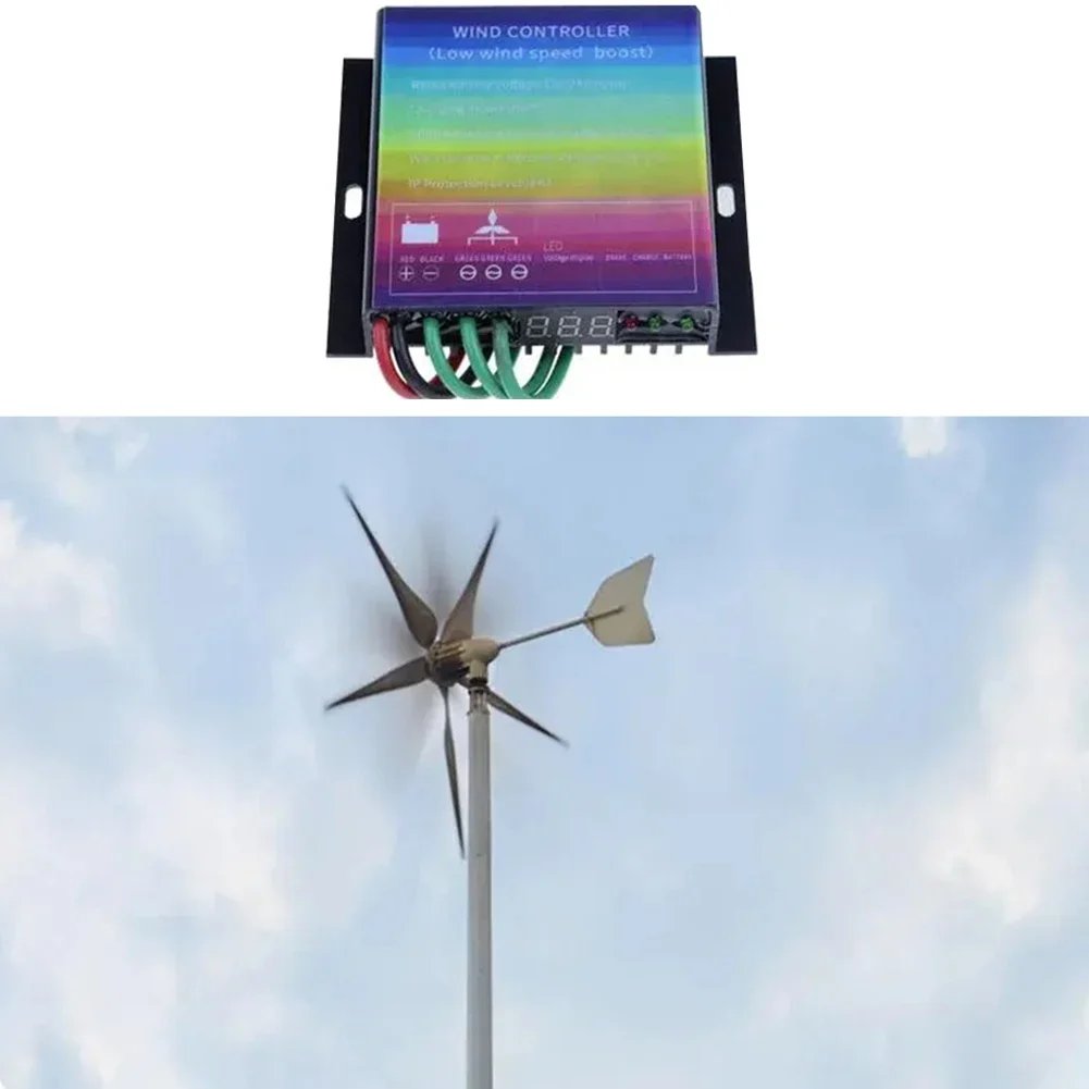 500 800W MPPT Wind Turbine Controller With Overcharge Protection IP67 Waterproof DC12V 24V Three-wire System Charge Controllers