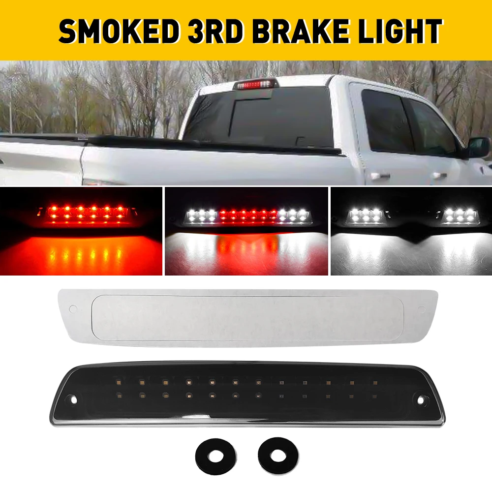 LED Smoke 3rd Third Brake Light Red White For Dodge Ram 1500 2500 3500 1994-2001 Super Bright Waterproof