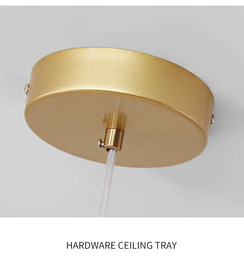Lampada A Sospensione Globo In Vetro E Oro - Design Mid-Century Per Isola Cucina - 3