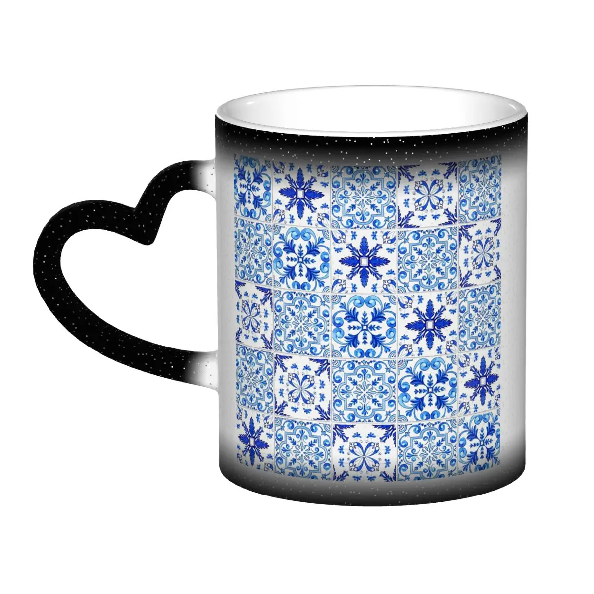 Mediterranean Mosaic Tiles Azulejo Mug Funny Ceramic Coffee Cups Tea Mugs Milk Cup Drinkware Gifts for Woman Man