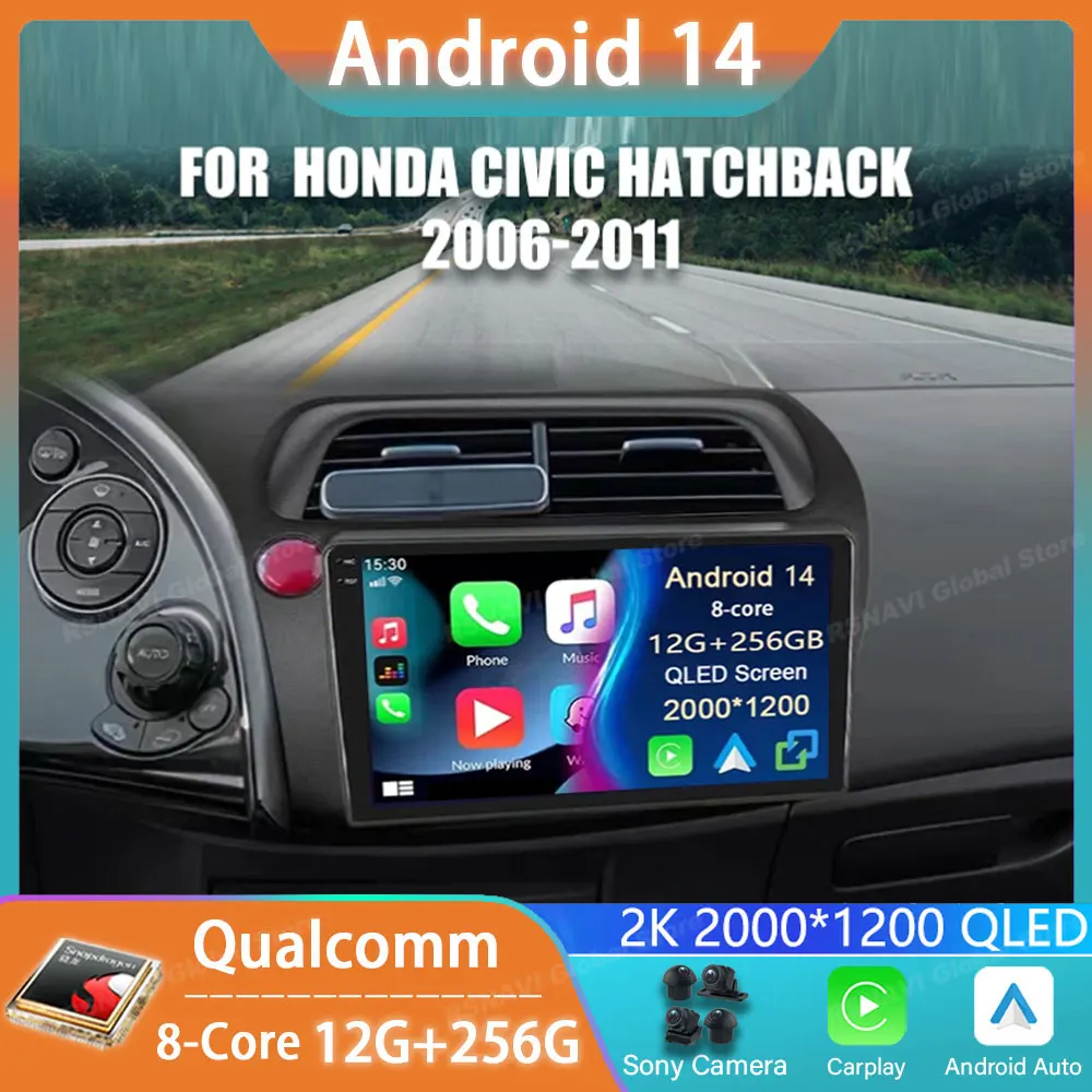 

Car Radio Android 14 For Honda Civic Hatchback 2006 - 2011 Stereo Multimedia Auto Player Navigation Video GPS LHD Stereo BT DSP