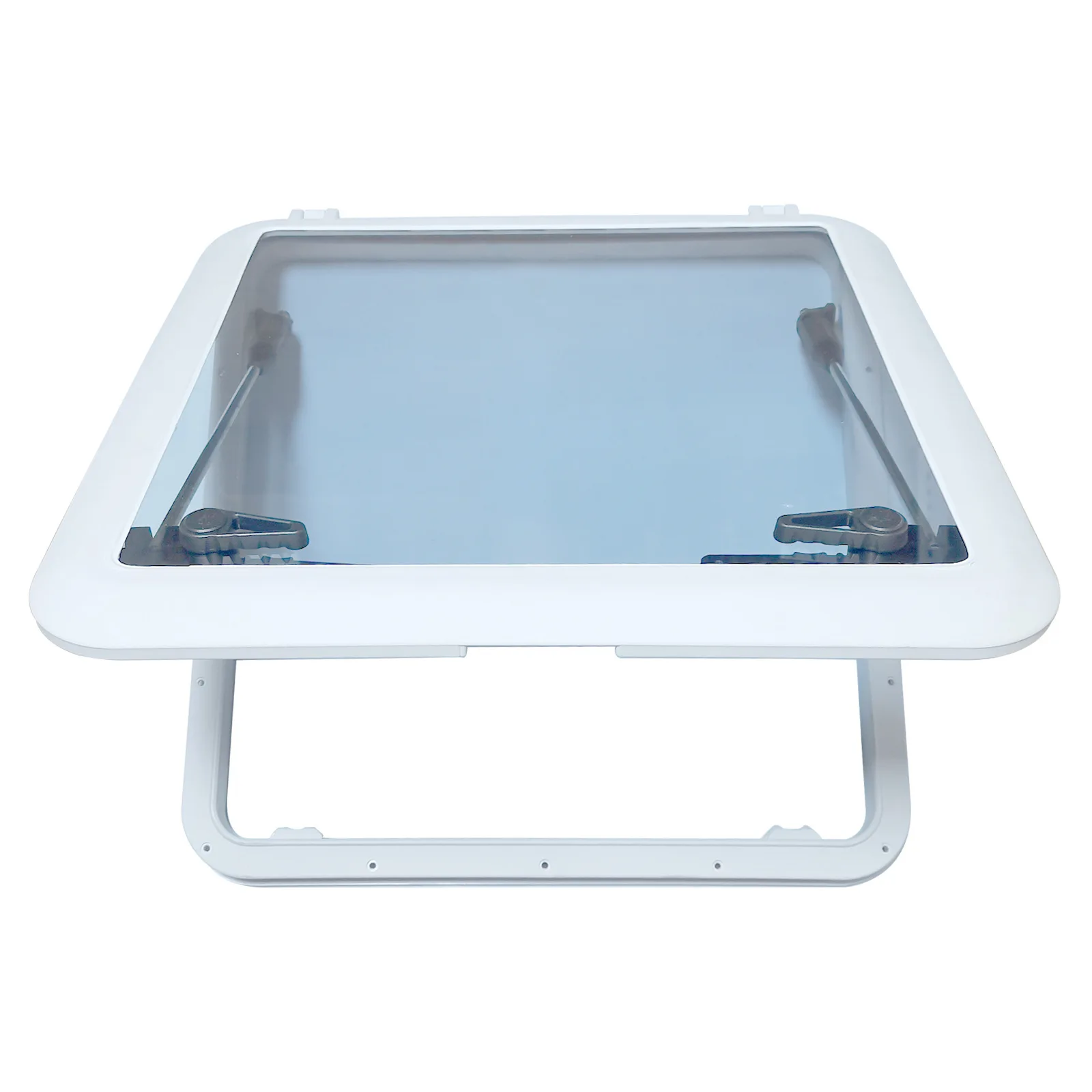Marine White Plastic Square Tempered Glass Porthole Cutout Diameter 550mm/21.65in for Yacht Boat and RV Accessories