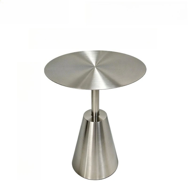 Stainless steel round table, cafe dining table, dessert shop casual card seat stool