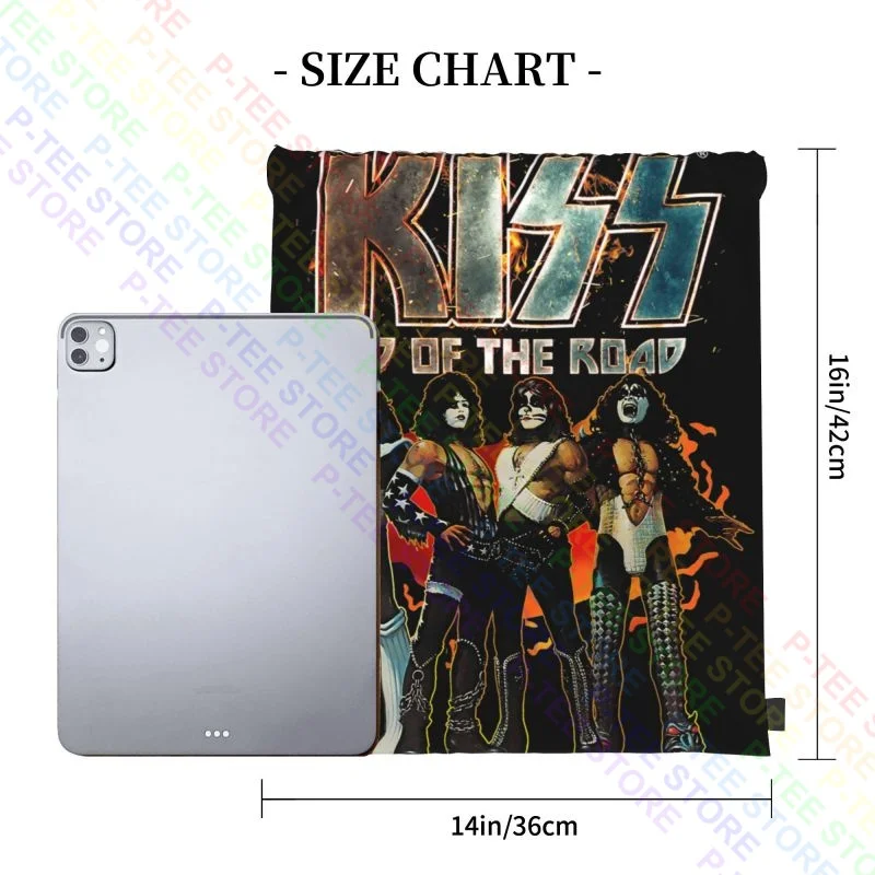 The Final Tour Band Kiss End Of The Road World 2019 Drawstring Bags Gym Bag Bookbag Multi-function