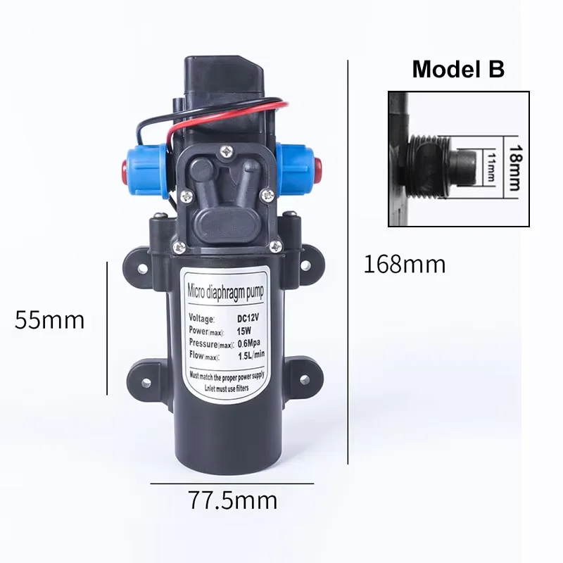 Agricultural Electric Pump Water 12V 24V 15W-120W High Pressure Diaphragm Self Priming Garden irrigation Water Sprayer Car Wash