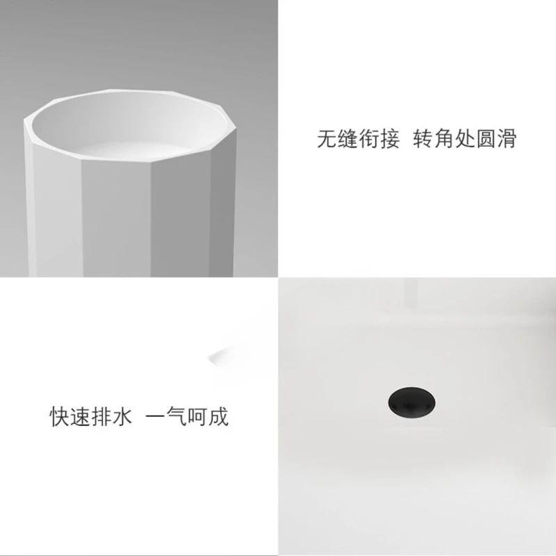 

Integrated Outdoor Crystal Artificial Stone Column Basin - Hotel & Home Transparent Crystal Floor-Standing Washbasin