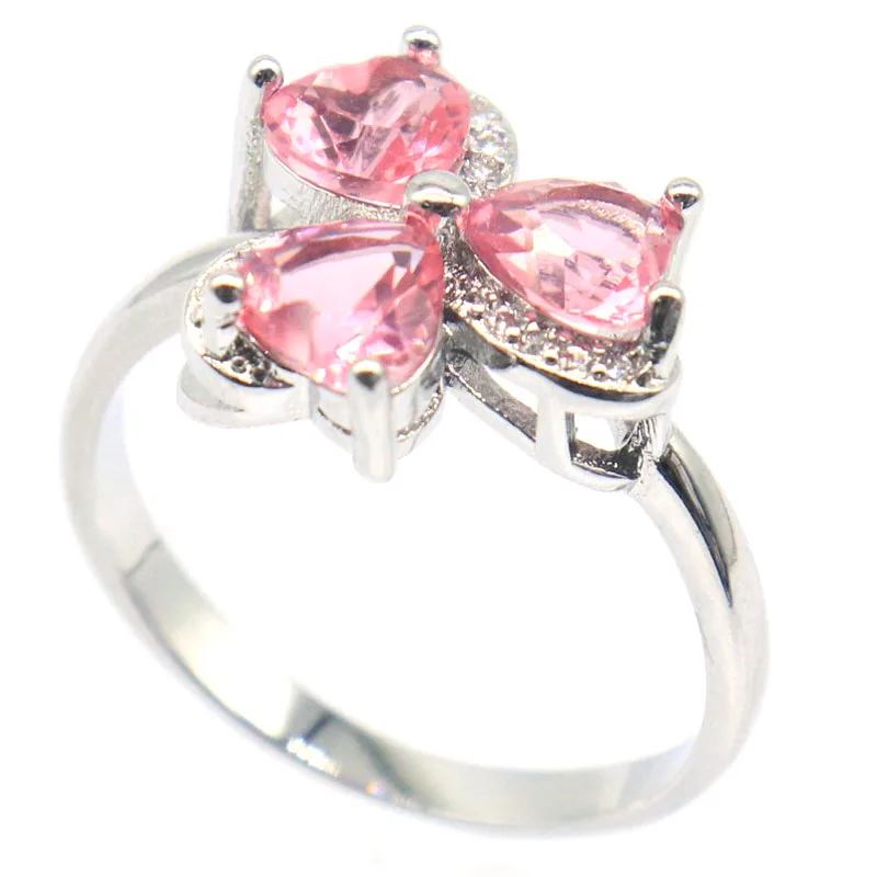 Buy 5 Get 1 Free 15x15mm Gorgeous Multi Color Violet Tanzanite Pink Morganite Women Silver Rings