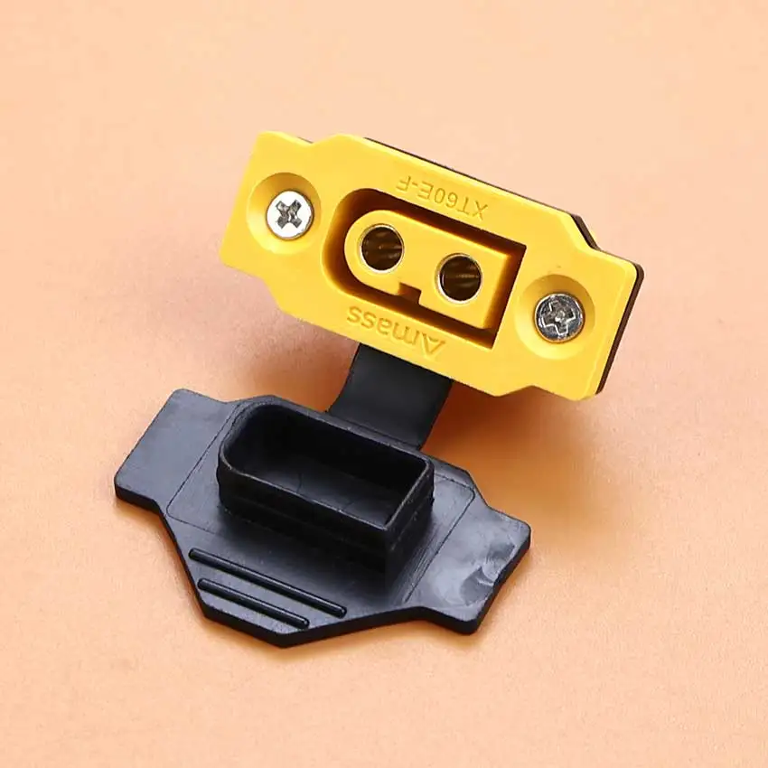 XT60E-F.B Model Airplane Battery Gold-plated 30A High Current Female Plug Mountable XT60E Connector Black / Yellow