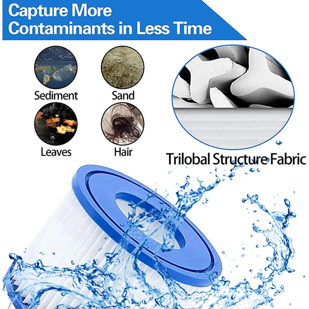 

Quality 6Pcs Pool Spa Replacement Cartridge Type S1,for Intex-29001E 11692 Hot Tub Filters Type S1 PureSpa Filter Pump Cartridge