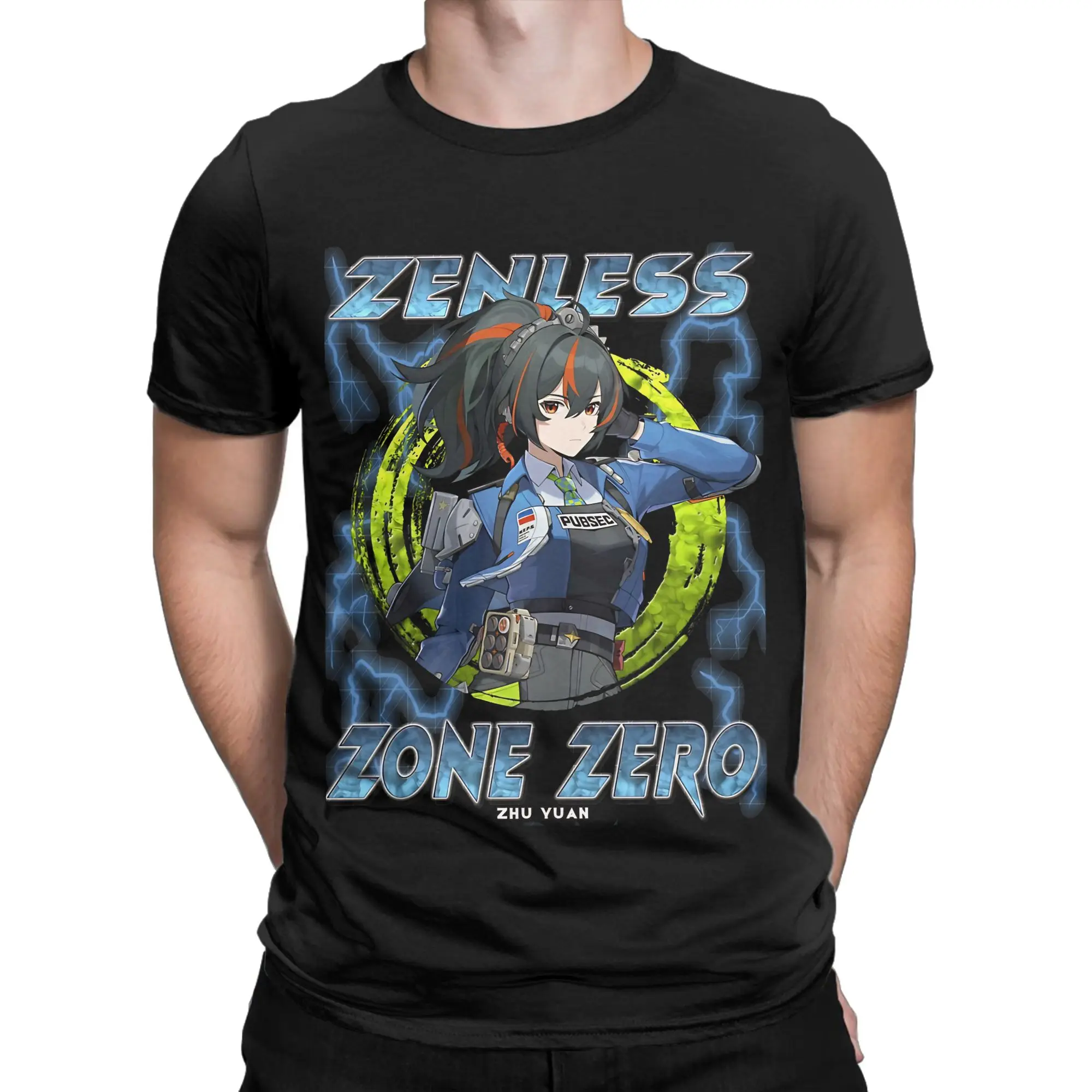 Zenless Zone Zero Zhu Yuan Essential Shirt Novelty 100% Cotton T-Shirt Zenless Zone Zero Tees Tops For Men