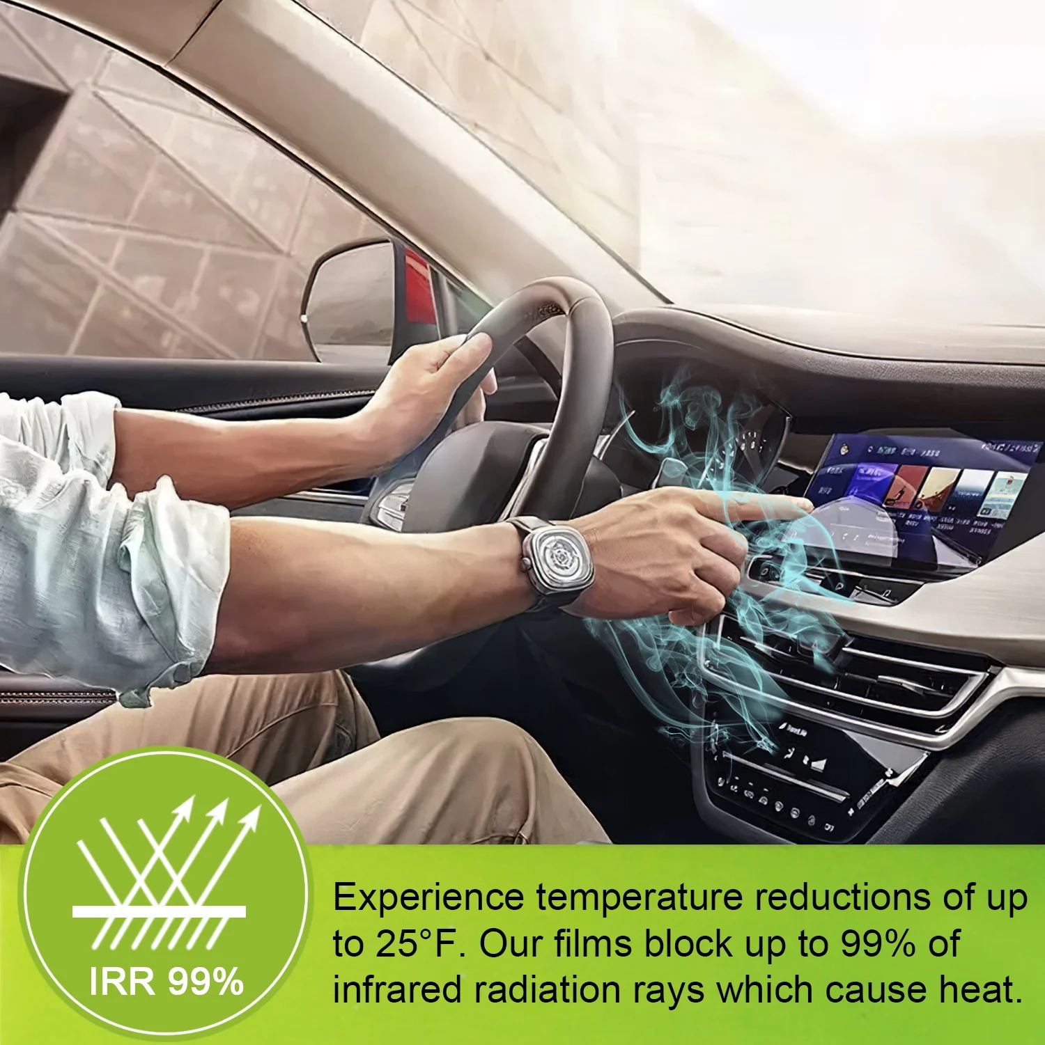 Film Kaca Mobil Nano Keramik Solar M99 50% VLT Hitam Ukuran Kustom dan Anti Kabut 2 Mil