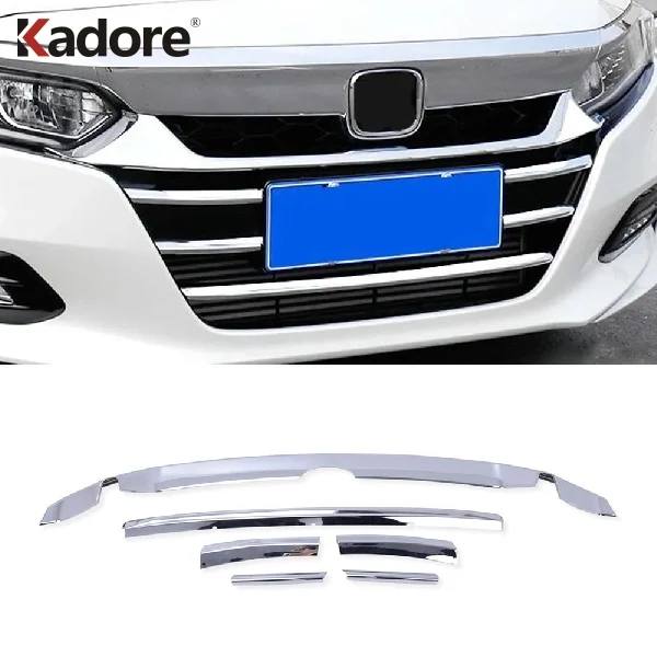 For Honda Accord 2018 2019 2020 10th Chrome Car Front Grille Cover Trim Molding Garnish Protector Sticker Exterior Accessories view 6