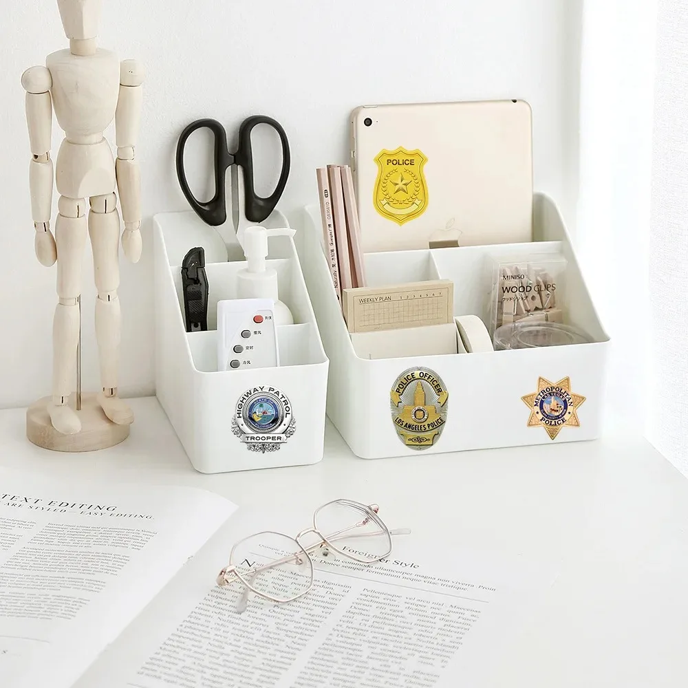 500 шт./рулон, креативный имитационный полицейский значок, граффити, наклейки, памятная брошь, наклейки, декоративные чехлы для телефонов, велосипедные чашки