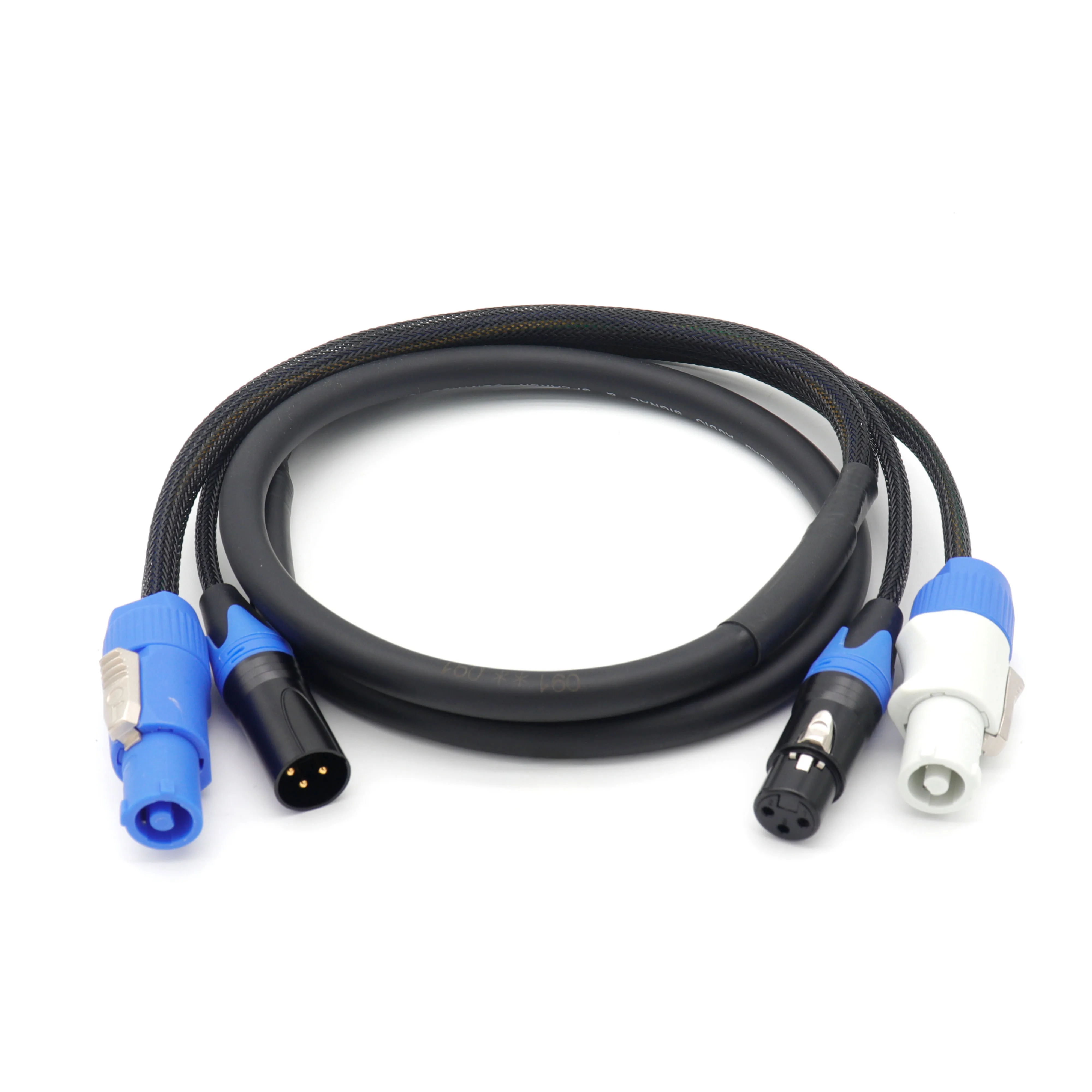 Wholesale 3ft 5ft XLR Powercon 3-pin DMX Combo Cable for Stage Lighting