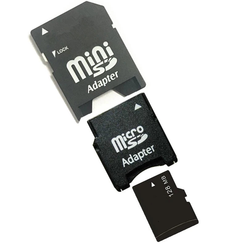 128MB TF karta Micro SD + karty TF do MiniSD Adapter do kart + Mini karty SD do Adapter SD