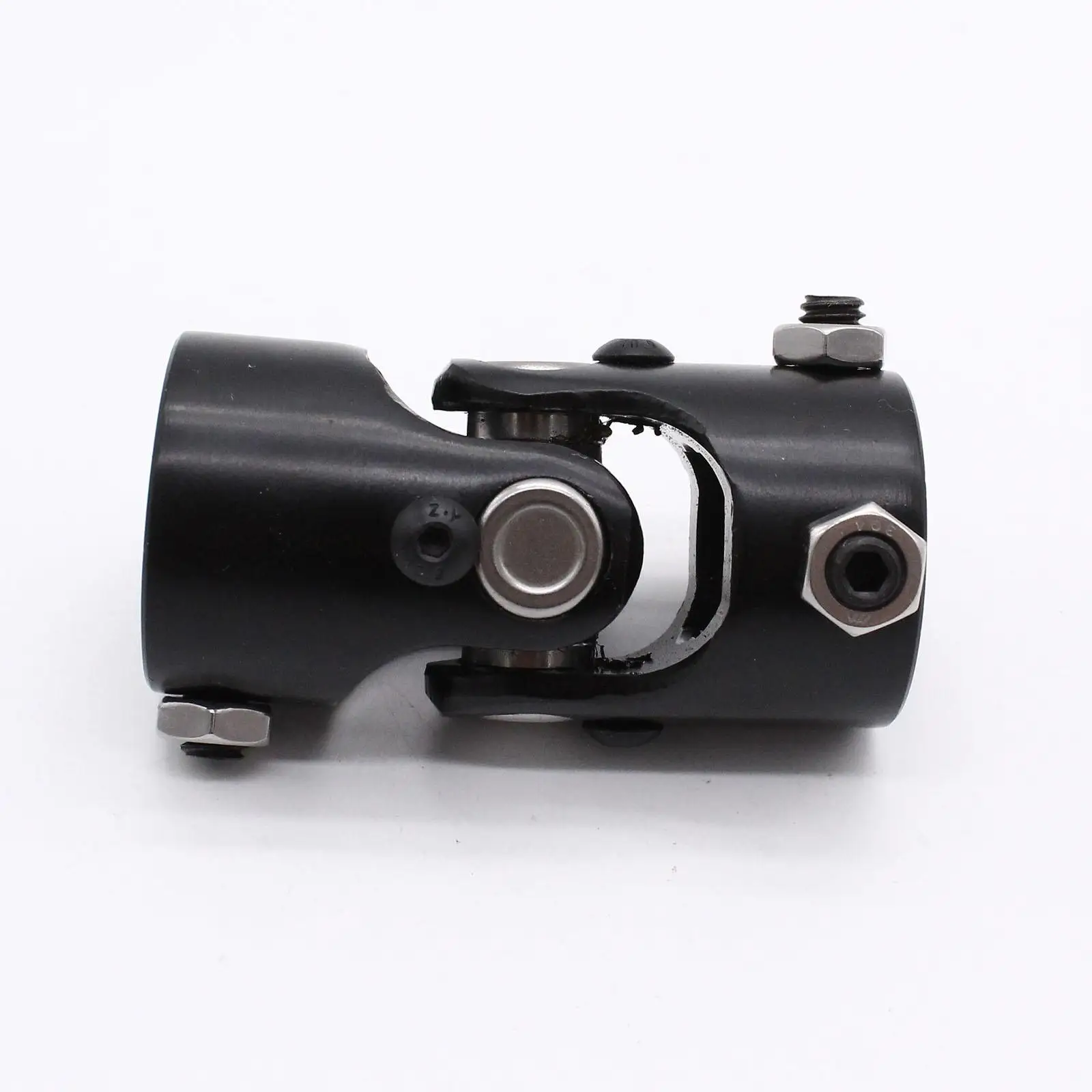 

1" DD x 1" DD Double Steering Shaft Coupler Black Replace Parts Simple Installation Replacement Generic Accessories Alloy Steel